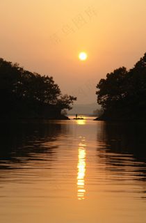 高地，日落，Kosanji，船，钓鱼，迷恋