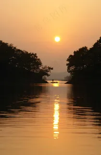 高地，日落，Kosanji，船，钓鱼，迷恋