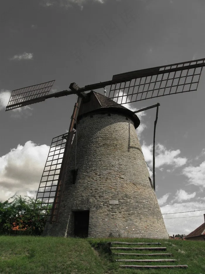 磨坊，加蓬纳吕尔，纪念碑，萨弗里克风车，破碎