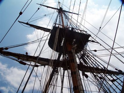 索具，帆船，Segrelboot，奋进号