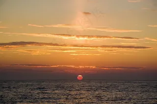 溶胶，晚上，日落，海滩，天空