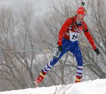 滑雪者，越野，雪，冬天，男性，竞争
