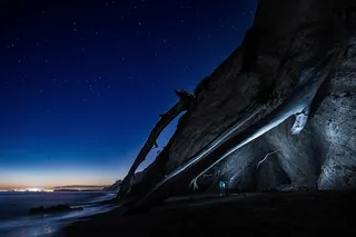 夜，星星，闪光，海岸，海岸，场景，灯光，发光