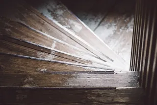 楼梯，老，木，棕色，楼梯，令人毛骨悚然，楼梯