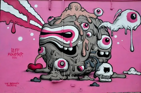 街头艺术，涂鸦，纽约，艺术，墙，喷雾