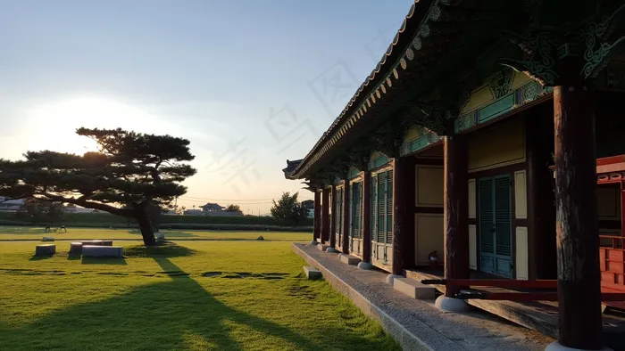 Haemieupseong，文化财产，韩屋，日落