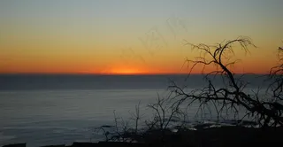 日落，和平，放松，冥想，放松，海