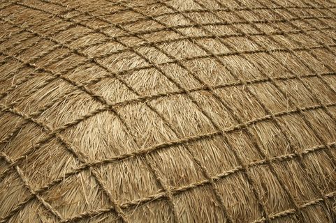 济州，稻草，秒，纹理，混蛋，屋顶