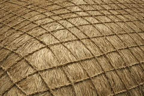 济州，稻草，秒，纹理，混蛋，屋顶