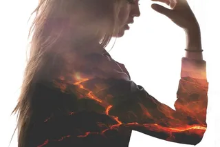 肖像，编辑，操纵，女人，女性，高加索人