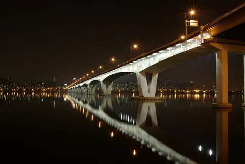 桥,夜,韩国,城市,地标,首尔 桥,夜,韩国,城市,地标,首尔