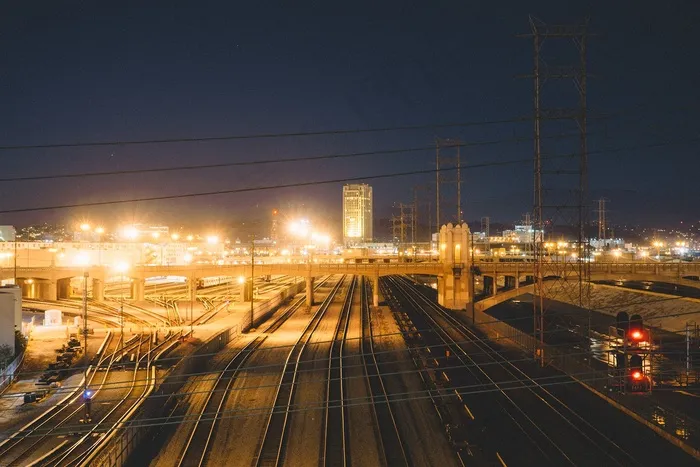 都市夜景,夜景摄影,城市夜景,街道,街灯,夜工业栏杆铁路