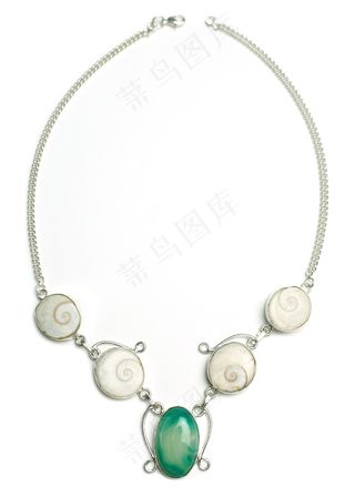 玛瑙，湿婆贝壳，萤石，项链，石头，纯正