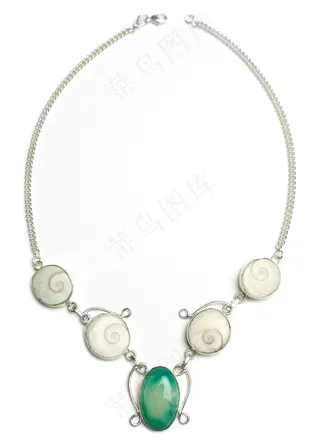 玛瑙，湿婆贝壳，萤石，项链，石头，纯正