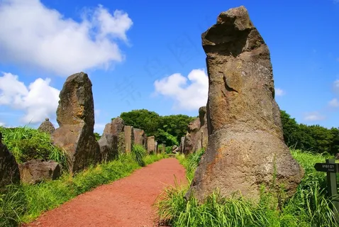 济州，石文化公园，巨石，石塔，旅行