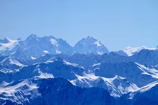 山，高山，瑞士，雪，蓝白色，岩