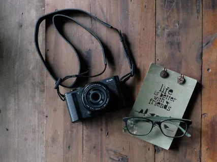 相机，笔记本，眼镜，眼镜，摄影