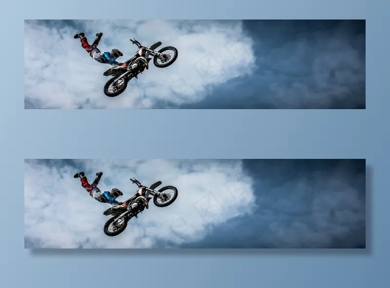 摩托车,,自行车,手链,自由式摩托车跳上天空的云彩