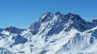 山脉，滑雪区，冬天，高山