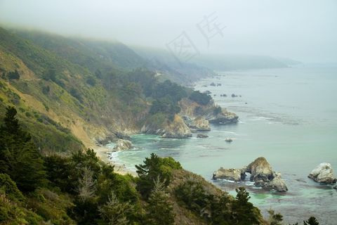 海洋，山，自然，海，风景，旅行，天空