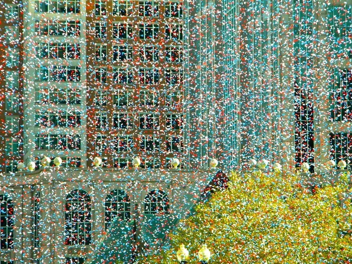 五彩纸屑，节日，庆典，波士顿，科普利广场