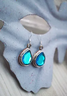 珠宝，水色，蓝色，玻璃，铜纯银