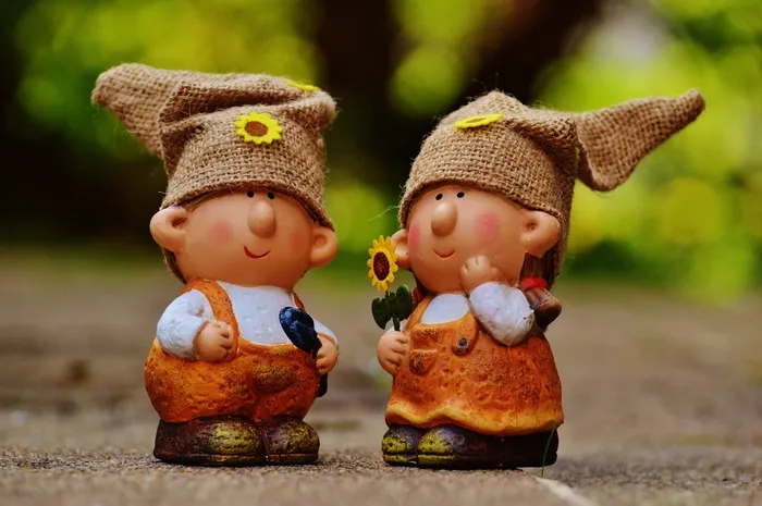 小鬼，对，图，人见人爱，乐趣，可笑，女人，男子，园艺