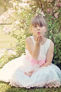 人，人类，儿童，女孩，金发，裙子，脸，出