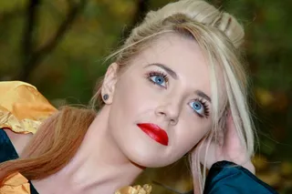 女孩，肖像，蓝眼睛，金发，美