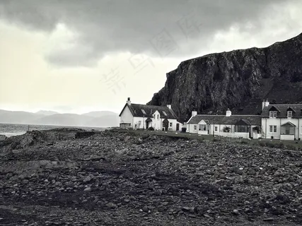 哺乳类,天空,山峦,风景,长城,多云的村庄岩湖