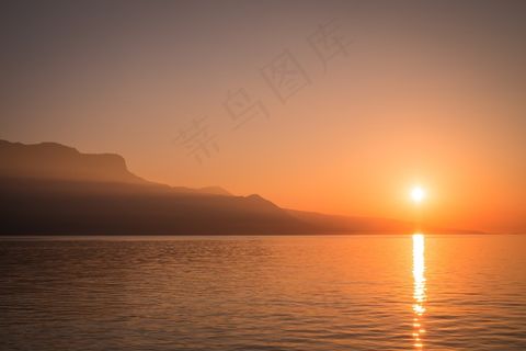 日落，日出，橙色，水，海洋，大海，太阳，黎明