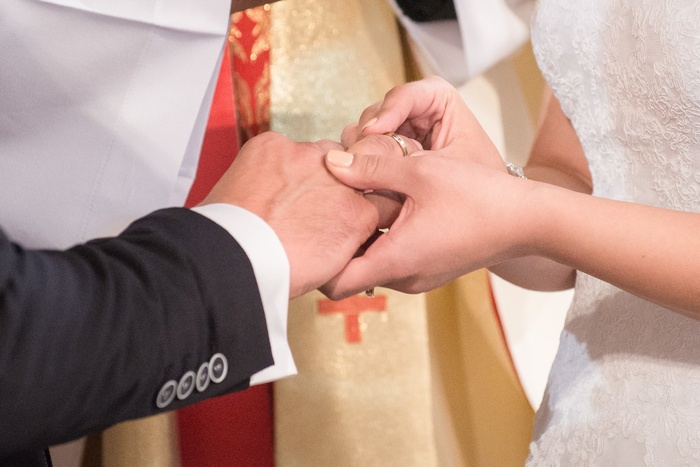 婚礼，结婚戒指，誓言，年轻夫妇