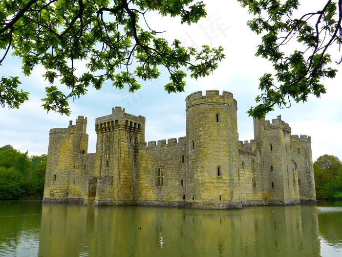 Bodiam，城堡，废墟，护城河，瓦瑟堡，塔