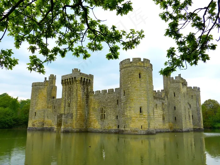 Bodiam，城堡，废墟，护城河，瓦瑟堡，塔