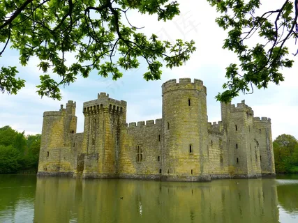 Bodiam，城堡，废墟，护城河，瓦瑟堡，塔