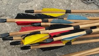 箭头，木箭，羽毛，目标，播放