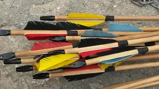 箭头，木箭，羽毛，目标，播放