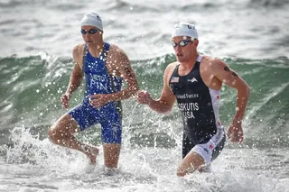 游泳，比赛，铁人三项，沙滩，运动员