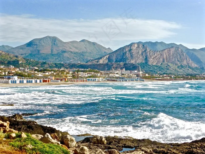 海边，西西里岛，Vista，海岸，景区，滨，海景