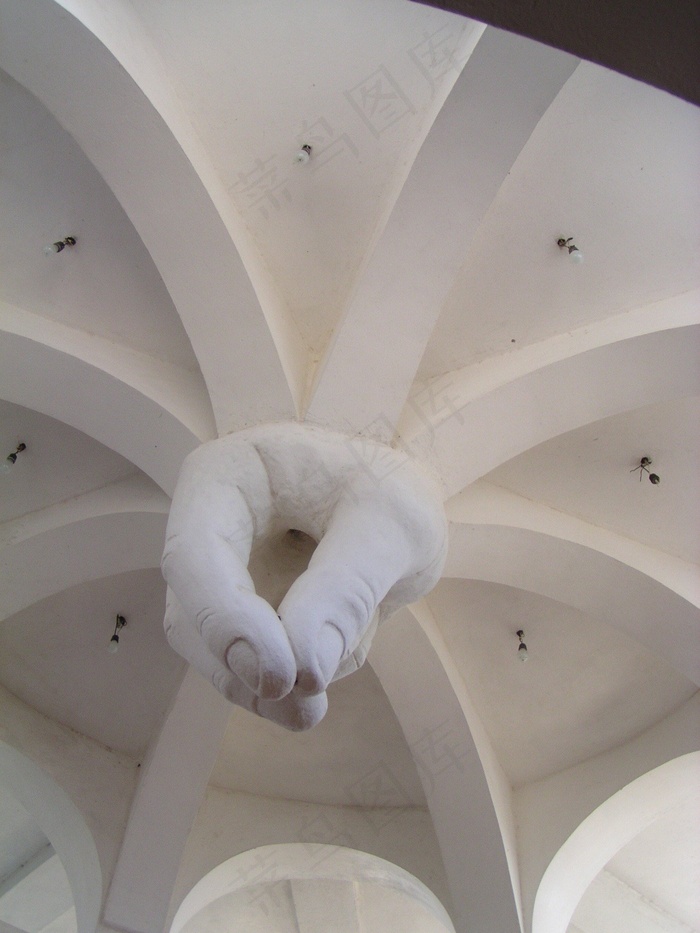 手，雕塑，雕像，吊，天花板，装饰