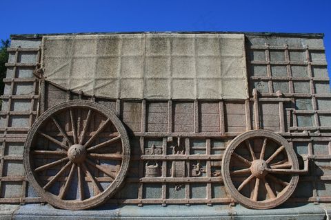牛车,救济,马车,描述,墙,花岗岩 牛车,救济,马车,描述,墙,花岗岩