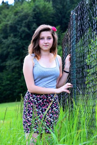 女孩，夏天，自然