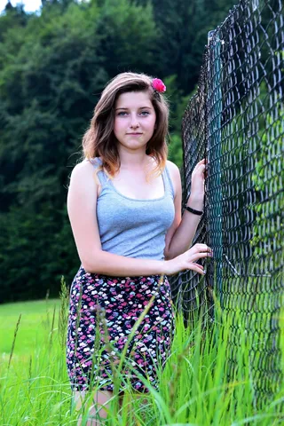 女孩，夏天，自然