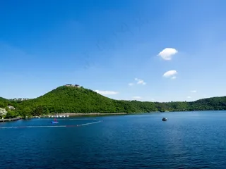 爱德湖，城堡，Waldeck，水，森林，绿色，蓝色