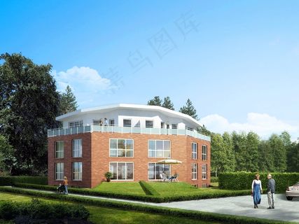 独户住宅，别墅，渲染，可视化