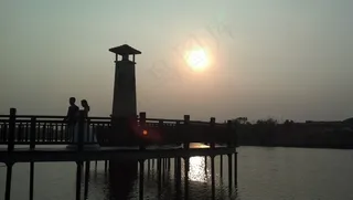 日落，风景，爱情，灯塔，剪影，上