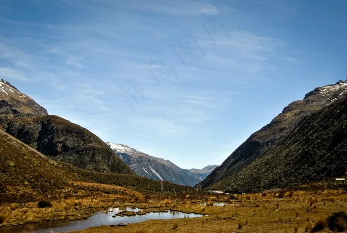 山，景观，范围，清除，视图，湖泊，水