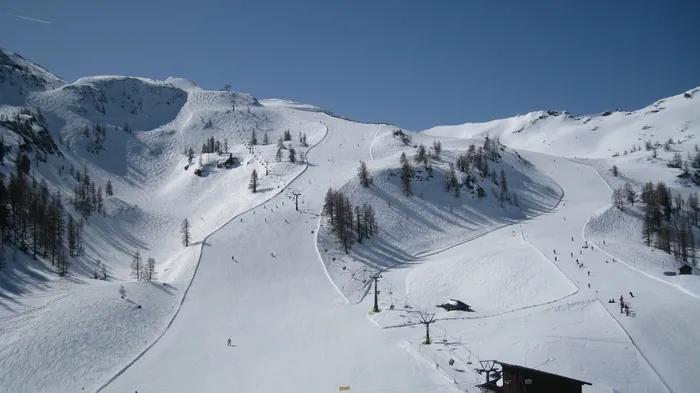 滑雪道，冬季运动，山脉，高山，滑雪