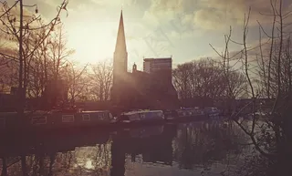 伦敦，街，运河，阳光，城市，城市，英格兰