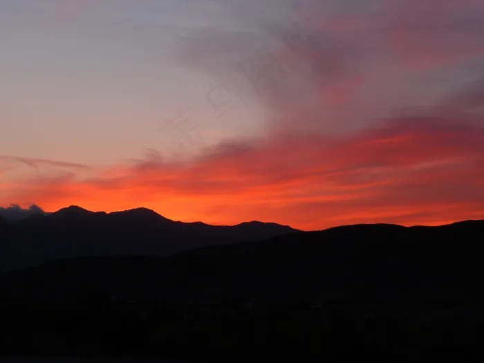 亚利桑那州，日落，红色的天空，云，景区，景观